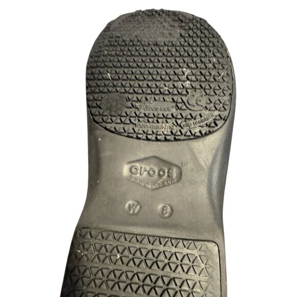 Crocs Womens W8 Black Tie-Dye Slip-On Clogs - Picture 7 of 10